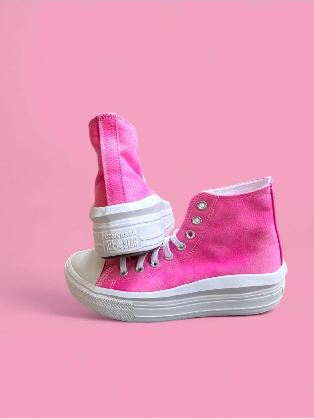 Converse Hot Pink Platform Chuck Taylor High-Top Sneakers
